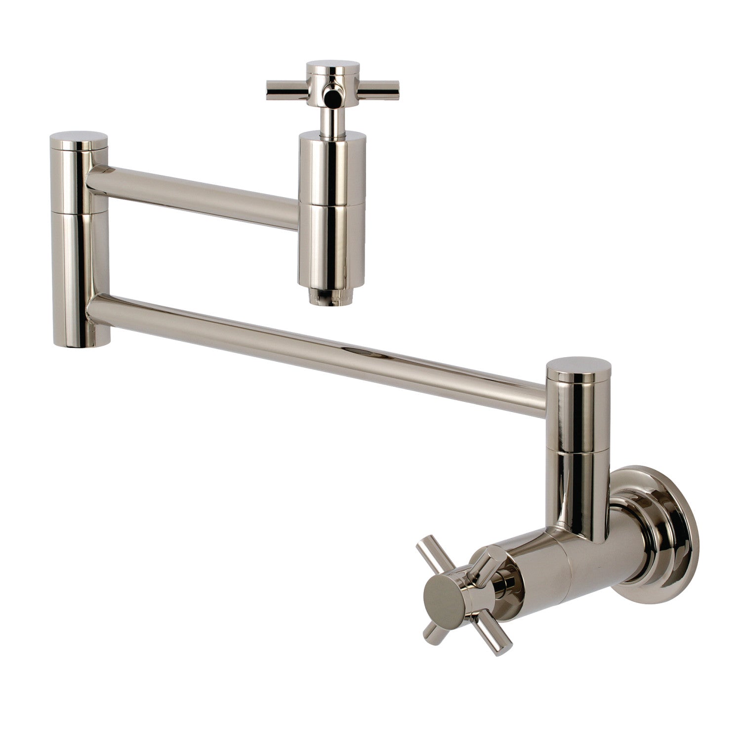 Kingston Sona KS8106DX - Concord Two-Handle 1-Hole Wall Mount Pot Filler Faucet, Polished Nickel — image 1